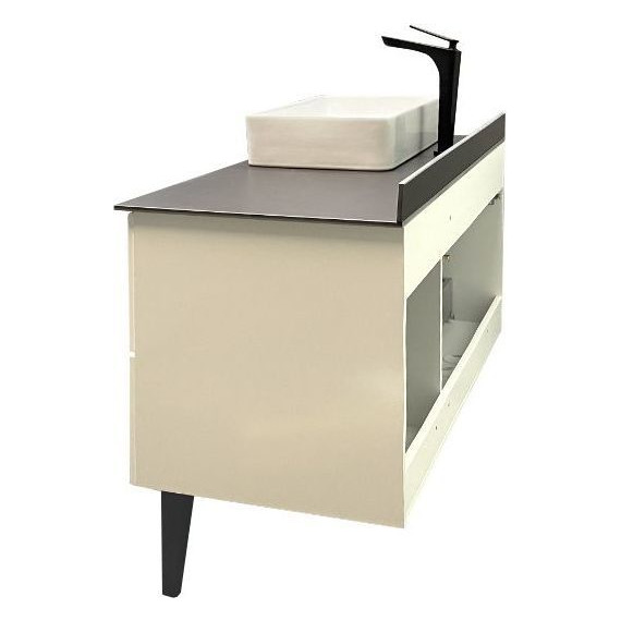 Тумба напольная с раковиной Comforty Империя 120 см, белый глянцевый фото 9