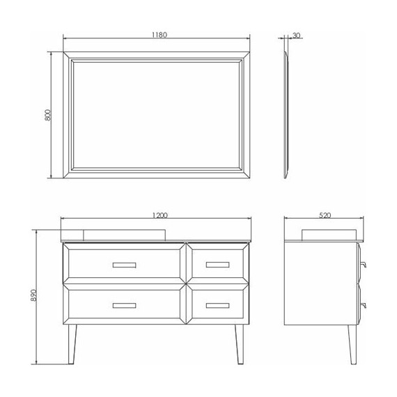 Тумба напольная с раковиной Comforty Империя 120 см, белый глянцевый фото 10