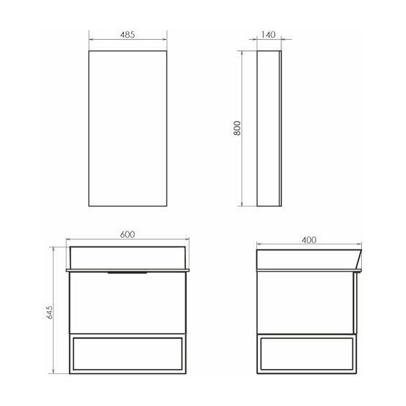 Тумба подвесная с раковиной Comforty Порто 60 см (раковина Comforty 9055RA-50) дуб дымчатый фото 8