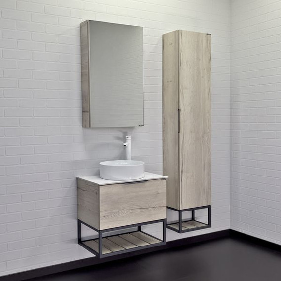 Тумба подвесная с раковиной Comforty Порто 60 см (раковина Comforty 9111) дуб дымчатый фото 5