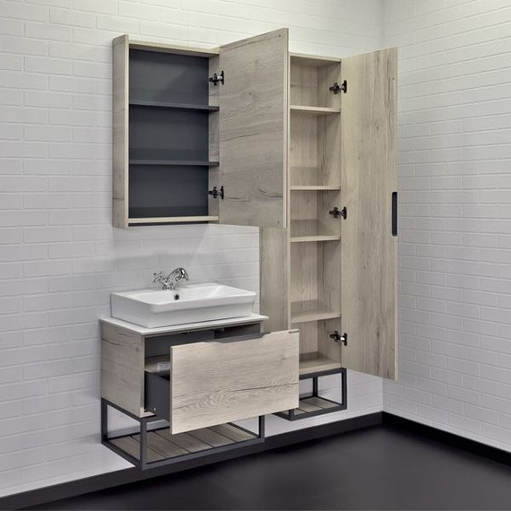 Тумба подвесная с раковиной Comforty Порто 60 см (раковина Comforty 9055RA-50) дуб дымчатый фото 4