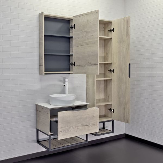 Тумба подвесная с раковиной Comforty Порто 60 см (раковина Comforty 9111) дуб дымчатый фото 6