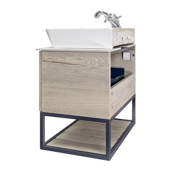 Тумба подвесная с раковиной Comforty Порто 60 см (раковина Comforty 9055RA-50) дуб дымчатый фото 5