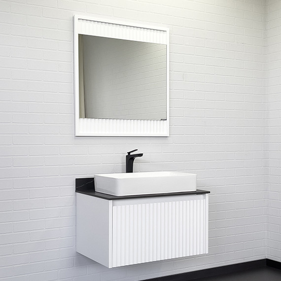 Зеркало Comforty Марсель 75 см (бесконтактный сенсор) белый матовый фото 5