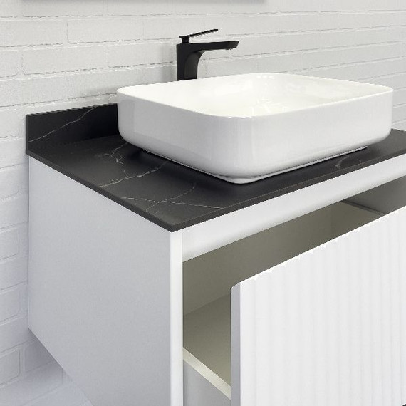 Тумба подвесная с раковиной Comforty Марсель 75 см (раковина Comforty T-Y9378) белый матовый фото 6