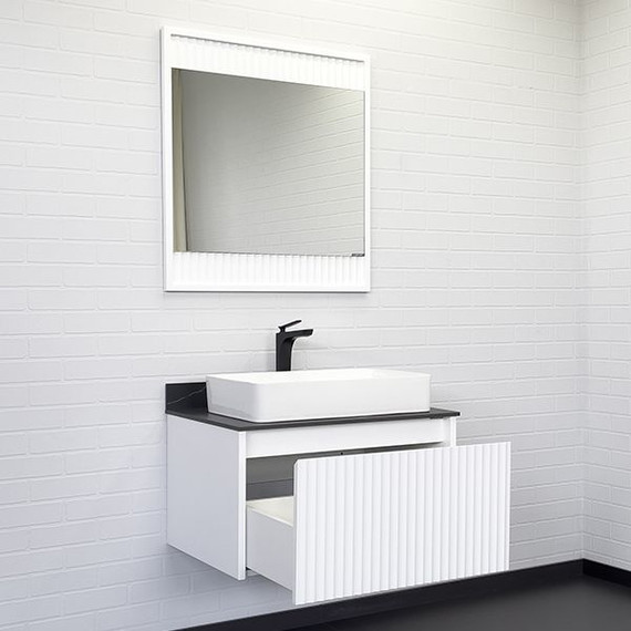 Тумба подвесная с раковиной Comforty Марсель 75 см (раковина Comforty 78189) белый матовый фото 4