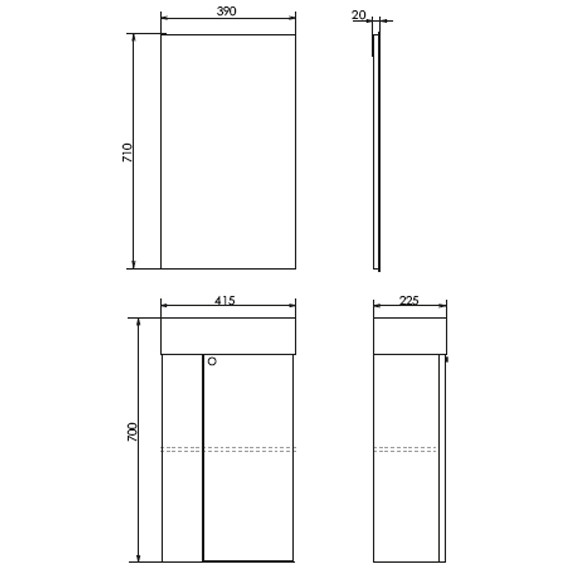 Зеркало Comforty Асти 40 см, бетон светлый фото 3