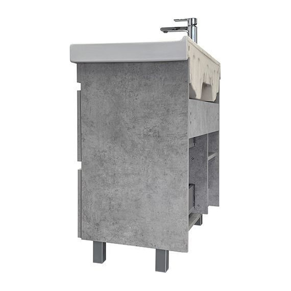 Тумба напольная с раковиной Comforty Осло 80Н см, бетон светлый - 7 Тумба напольная с раковиной Comforty Осло 80Н см, бетон светлый фото 7