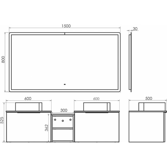 Зеркало Comforty Портленд 150 см (бесконтактный сенсор) фото 3