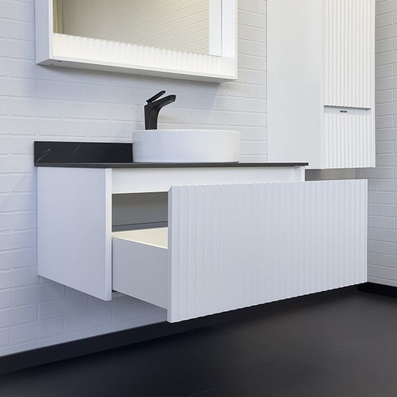 Тумба подвесная с раковиной Comforty Марсель 90 см (раковина Comforty 9110) белый матовый фото 7