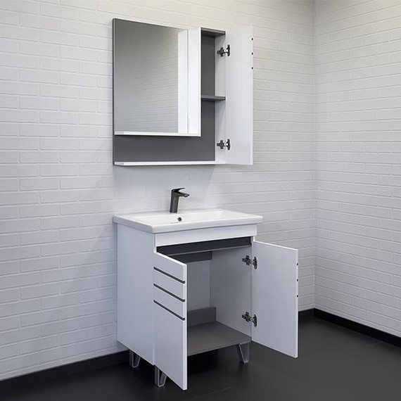 Тумба напольная с раковиной Comforty Нарва 70 см, белый матовый фото 5