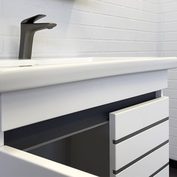 Тумба напольная с раковиной Comforty Нарва 70 см, белый матовый фото 6