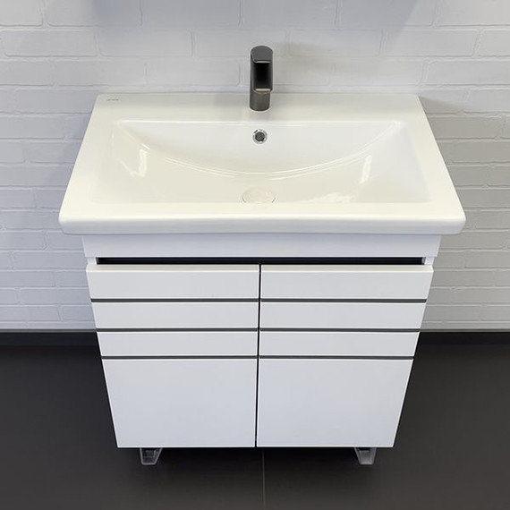 Тумба напольная с раковиной Comforty Нарва 70 см, белый матовый фото 7