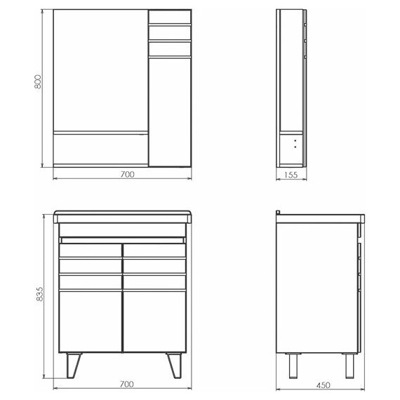 Тумба напольная с раковиной Comforty Нарва 70 см, белый матовый фото 9