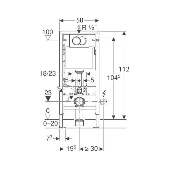 Инсталляция для подвесного унитаза Geberit Duofix Delta 458.149.21.1 фото 7