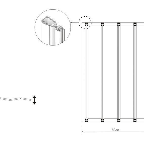 Шторка для ванны Grossman 800х1400 мм GR-107, хром/прозрачное фото 5