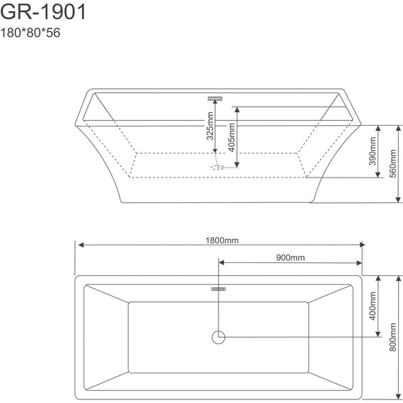 Ванна отдельностоящая Grossman 180x80 см GR-1901 фото 3