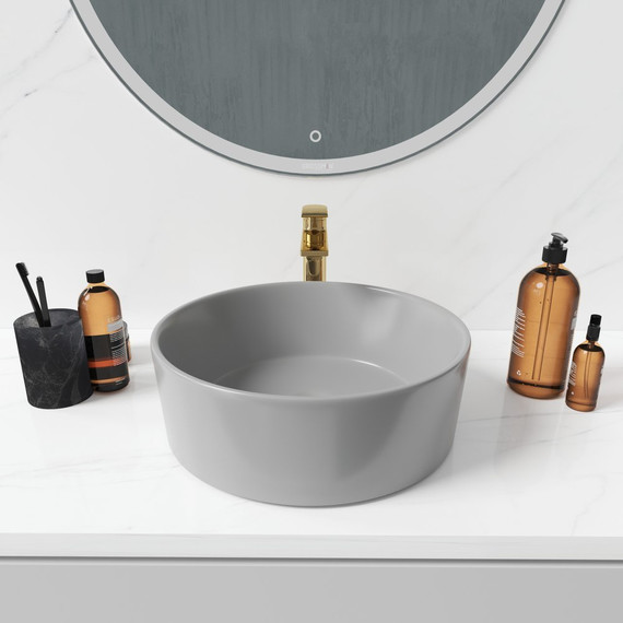 Раковина-чаша Grossman Color 40 см GR-3013GM, серый матовый фото 3
