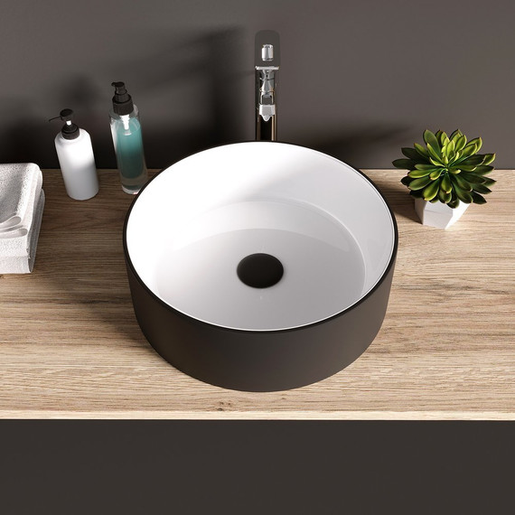 Раковина-чаша Grossman 36 см GR-4040BW, черный/белый - 3 Раковина-чаша Grossman 36 см GR-4040BW, черный/белый фото 3