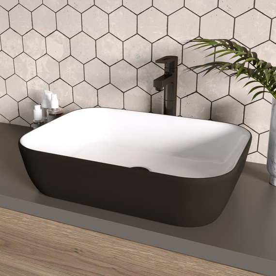 Раковина-чаша Grossman 46 см GR-4041BW, черный/белый фото 2