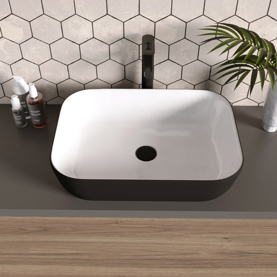 Раковина-чаша Grossman 46 см GR-4041BW, черный/белый фото 3