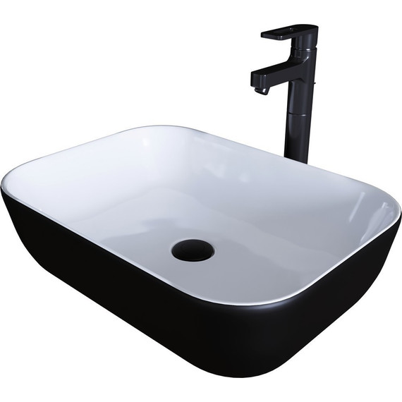 Раковина-чаша Grossman 46 см GR-4041BW, черный/белый фото 4