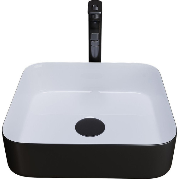 Раковина-чаша Grossman 38 см GR-4042BW, черный/белый фото 5