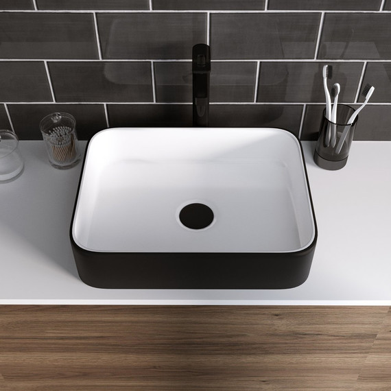 Раковина-чаша Grossman 50 см GR-4043BW, черный/белый фото 3