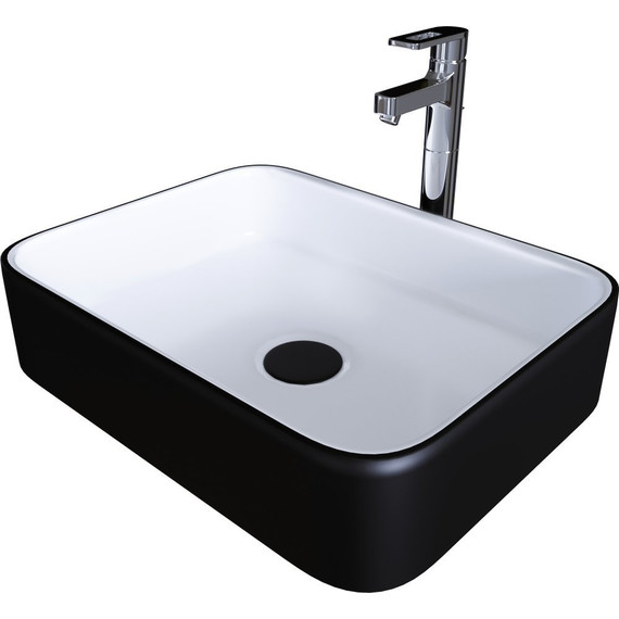 Раковина-чаша Grossman 50 см GR-4043BW, черный/белый фото 4