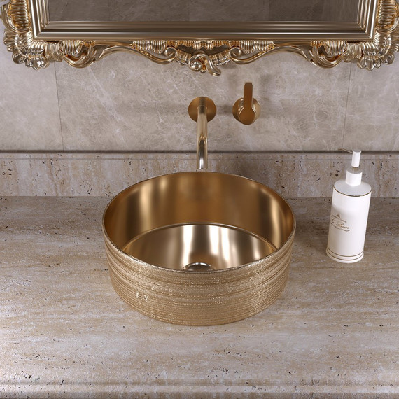 Раковина-чаша Grossman Color 35 см GR-5010GG, золото - 3 Раковина-чаша Grossman Color 35 см GR-5010GG, золото фото 3