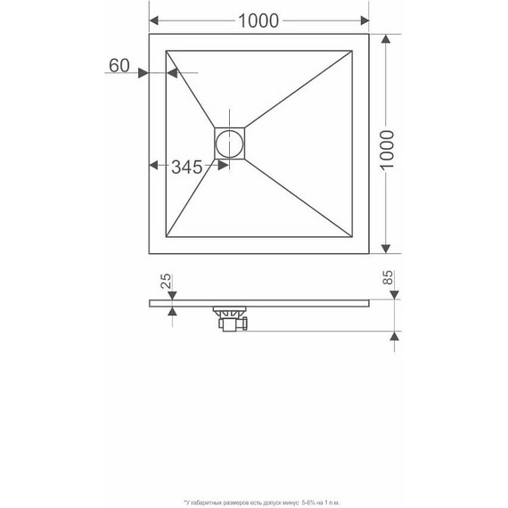 Поддон каменный Grossman Strong 100x100 см GR-S1100100Q, белый матовый - 7 Поддон каменный Grossman Strong 100x100 см GR-S1100100Q, белый матовый фото 7
