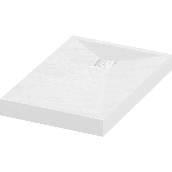 Поддон каменный Grossman Strong 100x70 см GR-S170100Q, белый матовый фото 3