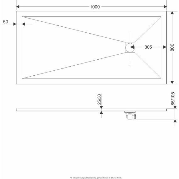 Поддон каменный Grossman Strong 100x80 см GR-S180100Q, белый матовый - 6 Поддон каменный Grossman Strong 100x80 см GR-S180100Q, белый матовый фото 6