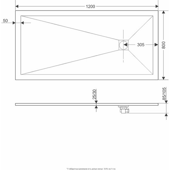 Поддон каменный Grossman Strong 120x80 см GR-S180120Q, белый матовый - 6 Поддон каменный Grossman Strong 120x80 см GR-S180120Q, белый матовый фото 6