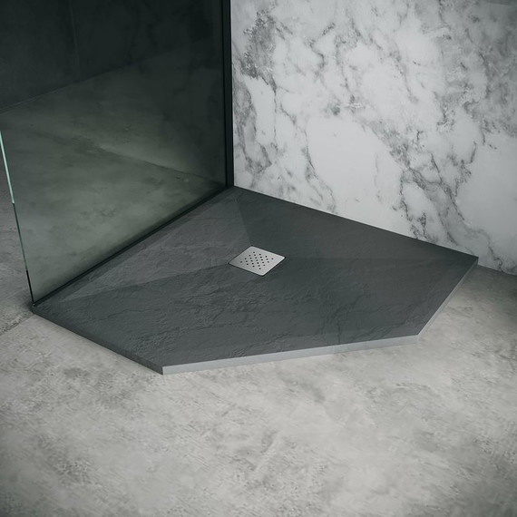 Поддон каменный Grossman Strong 100x100 см GR-S2100100D, графит матовый фото 3