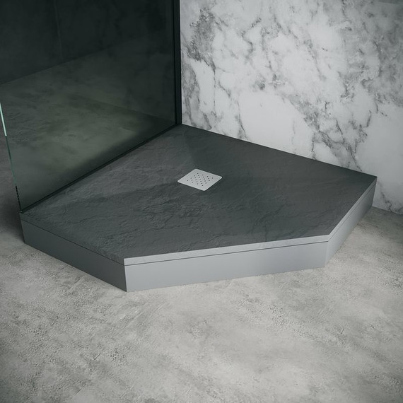 Поддон каменный Grossman Strong 100x100 см GR-S2100100D, графит матовый фото 4