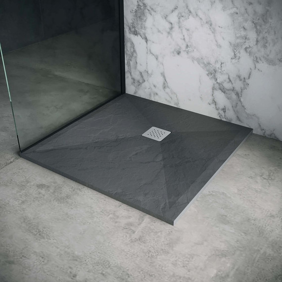 Поддон каменный Grossman Strong 100x100 см GR-S2100100Q, графит матовый фото 4