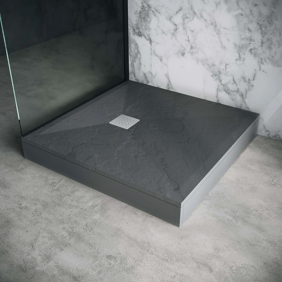 Поддон каменный Grossman Strong 100x100 см GR-S2100100Q, графит матовый фото 5