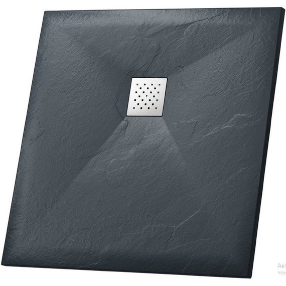 Поддон каменный Grossman Strong 100x100 см GR-S2100100Q, графит матовый фото 