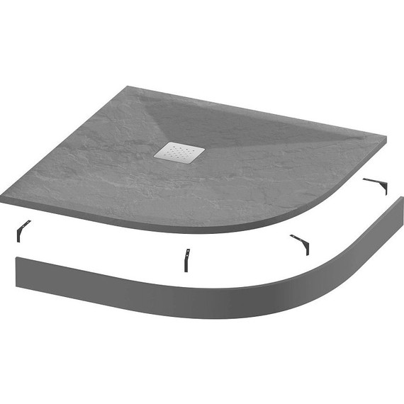 Поддон каменный Grossman Strong 100x100 см GR-S2100100, графит матовый фото 2