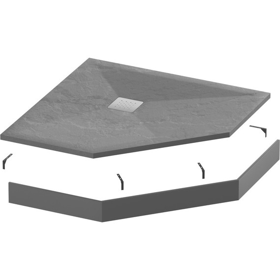 Панель для душевого поддона Grossman Strong 90x90 см GR-S290901D, графит матовый фото 2