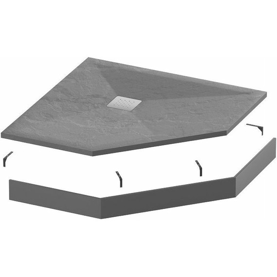 Поддон каменный Grossman Strong 90x90 см GR-S29090D, графит матовый фото 3