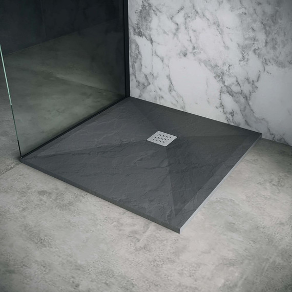 Поддон каменный Grossman Strong 90x90 см GR-S29090Q, графит матовый фото 4