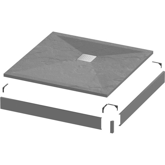 Поддон каменный Grossman Strong 90x90 см GR-S29090Q, графит матовый фото 2