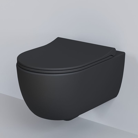 Унитаз подвесной безободковый Ambassador Abner 103T20201R, черный матовый, Цвет производителя: чёрный фото 9