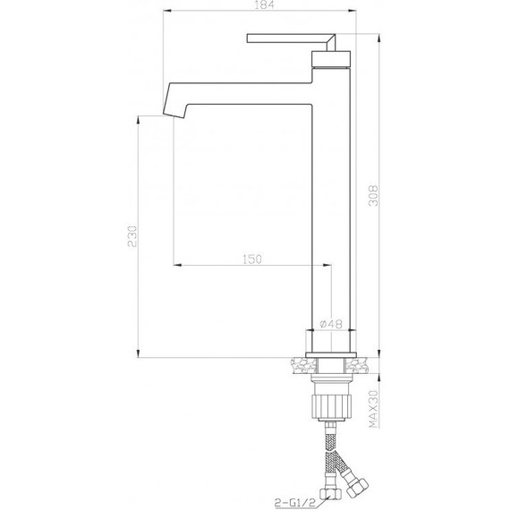 Смеситель для раковины высокий BelBagno Acqua ACQUA-LMC-CRM, Цвет производителя: хром фото 3