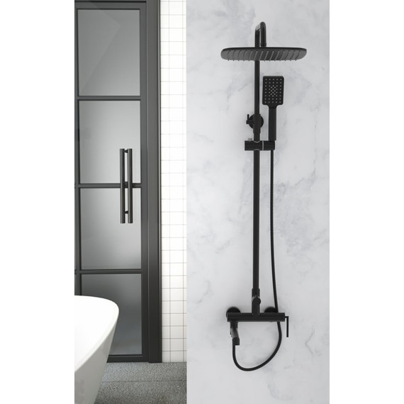 Душевая стойка BelBagno Acqua ACQUA-VSCM-NERO, чёрный матовый, Цвет производителя: чёрный матовый фото 2