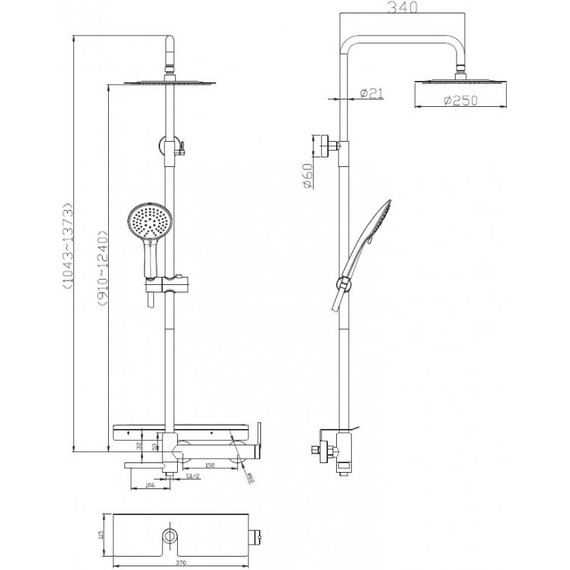 Душевая стойка BelBagno Etna ETN-VSCM-IN, сатин - 2 Душевая стойка BelBagno Etna ETN-VSCM-IN, сатин фото 2