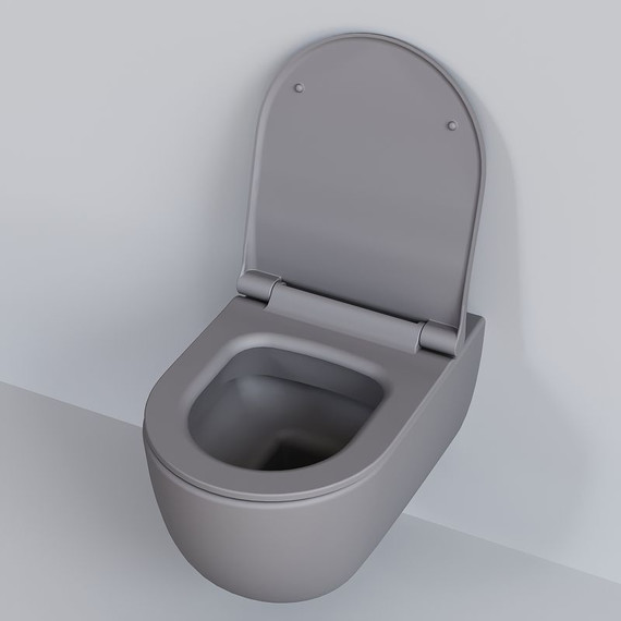 Унитаз подвесной безободковый Ambassador Abner 103T20301R, серый матовый, Цвет производителя: серый фото 11