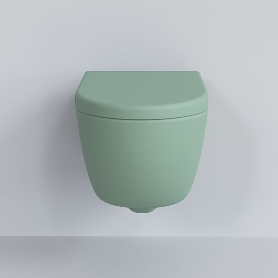 Унитаз подвесной безободковый Ambassador Abner 103T21001R, мятный матовый, Цвет производителя: зелёный фото 3